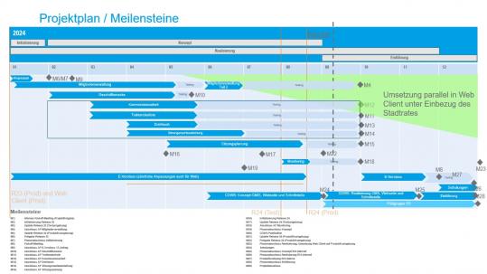 Grafische Darstellung des Projektplans