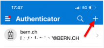 Screenshot der Authenticator App