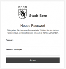Screenshot neues Passwort